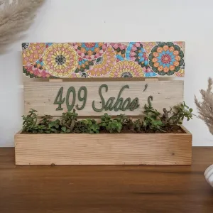 Hand Painted Nameplate With Planter