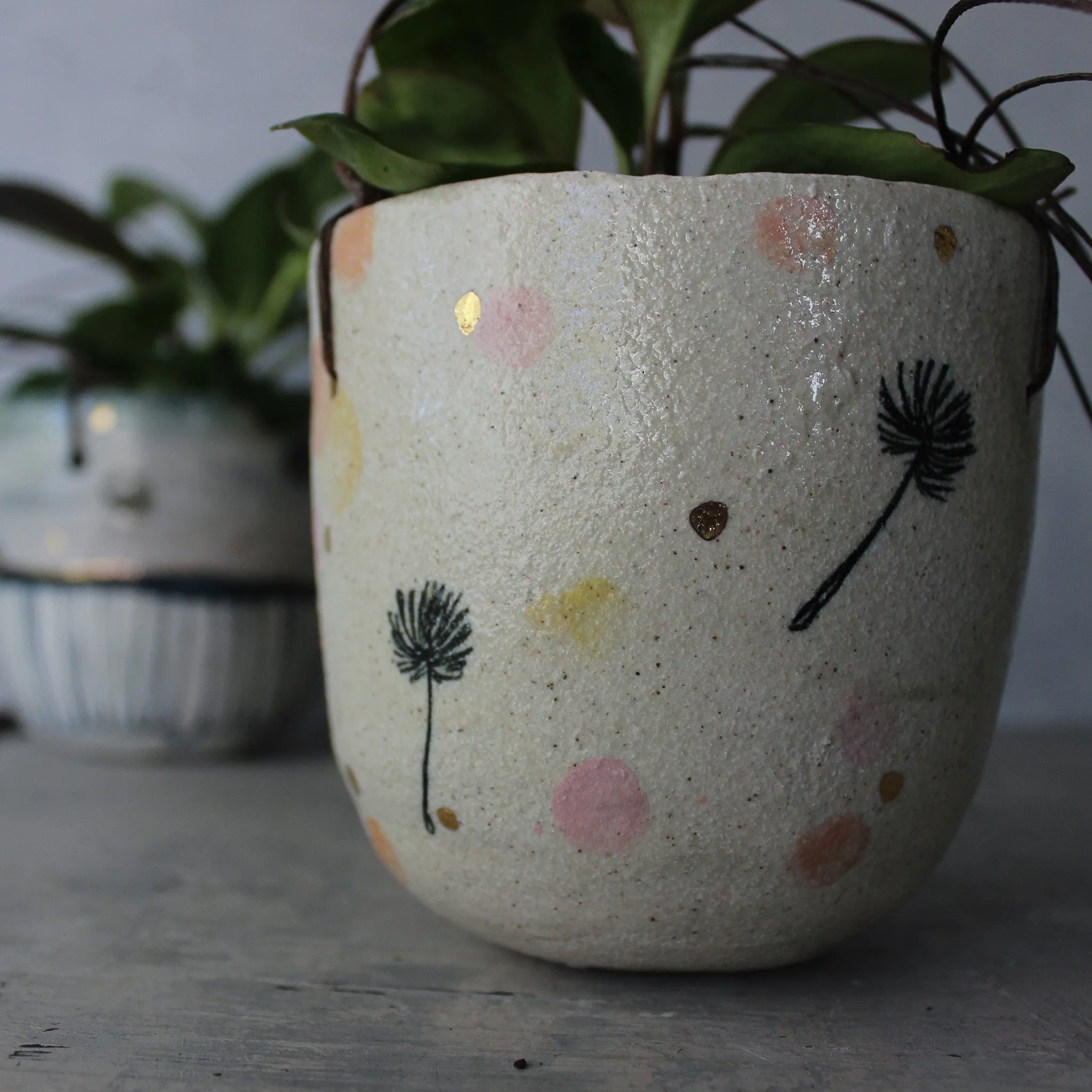 Hanging Ceramic Planters Dandelion