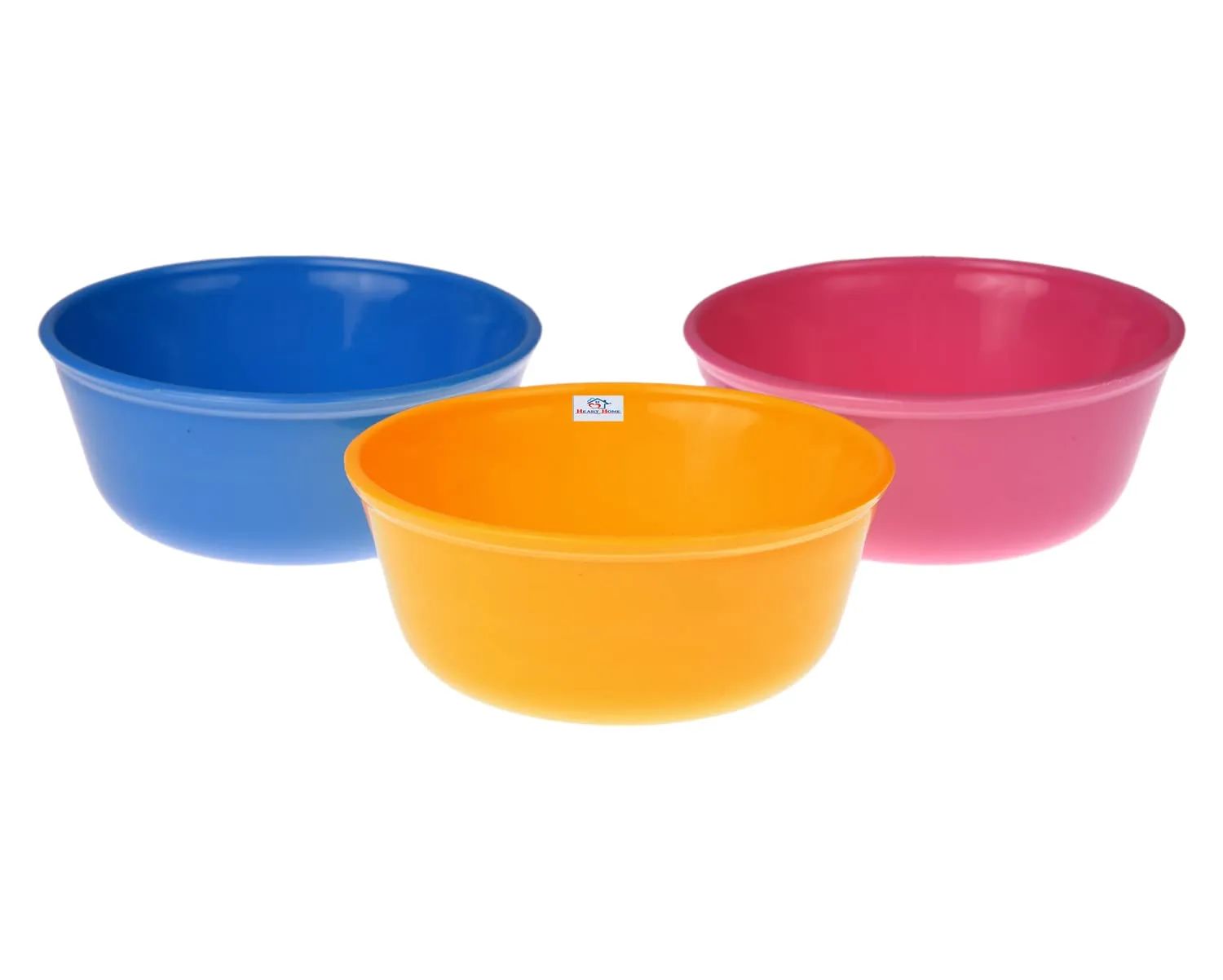 Heart Home Bowls|Plastic Dishwasher Safe Bowl|Multipurpose Serving Bowls|Bowls for Kitchen|Microwave Safe Bowls for Salad|Soup|Pasta|1000 ML|Pack of 12 (Multicolor)