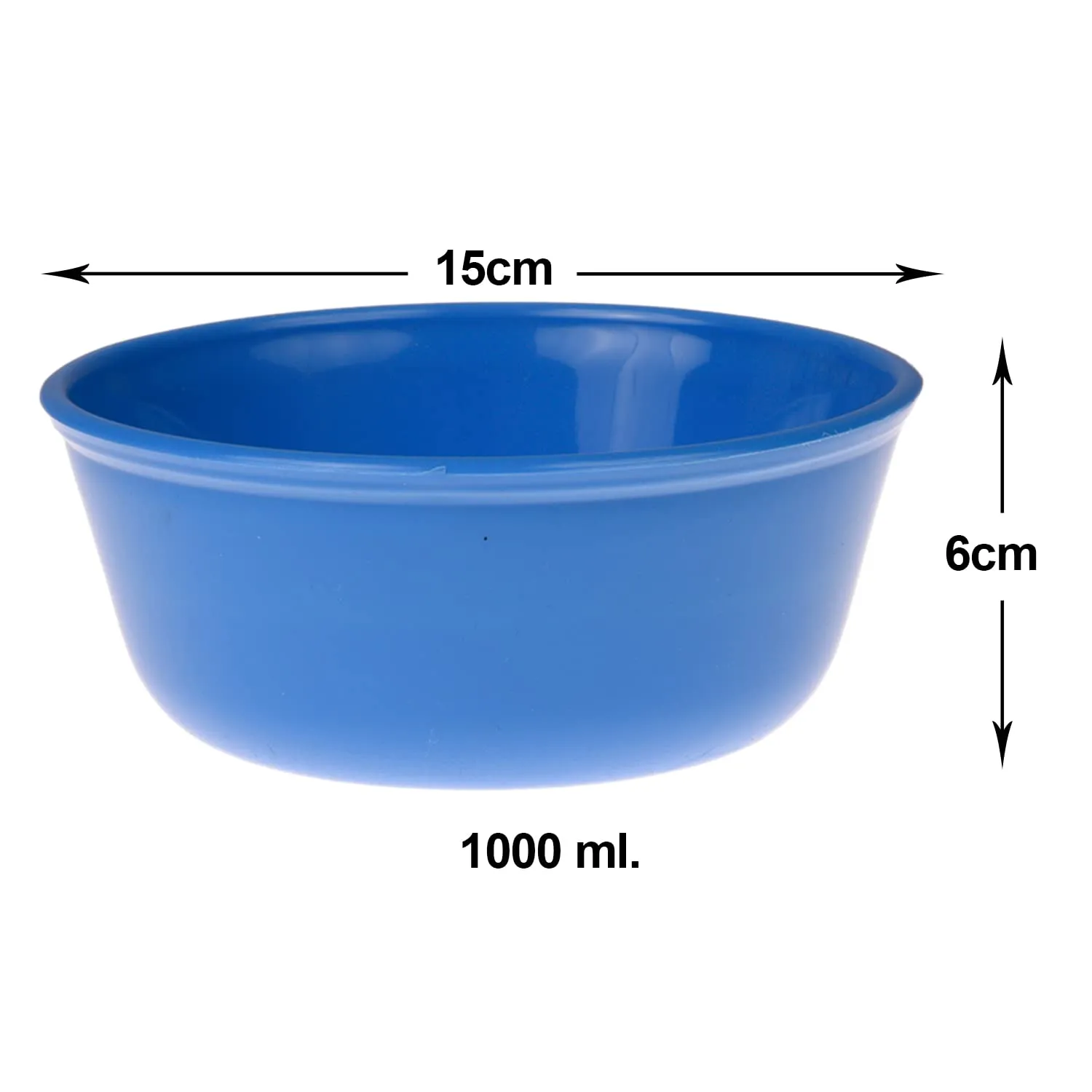 Heart Home Bowls|Plastic Dishwasher Safe Bowl|Multipurpose Serving Bowls|Bowls for Kitchen|Microwave Safe Bowls for Salad|Soup|Pasta|1000 ML|Pack of 12 (Multicolor)