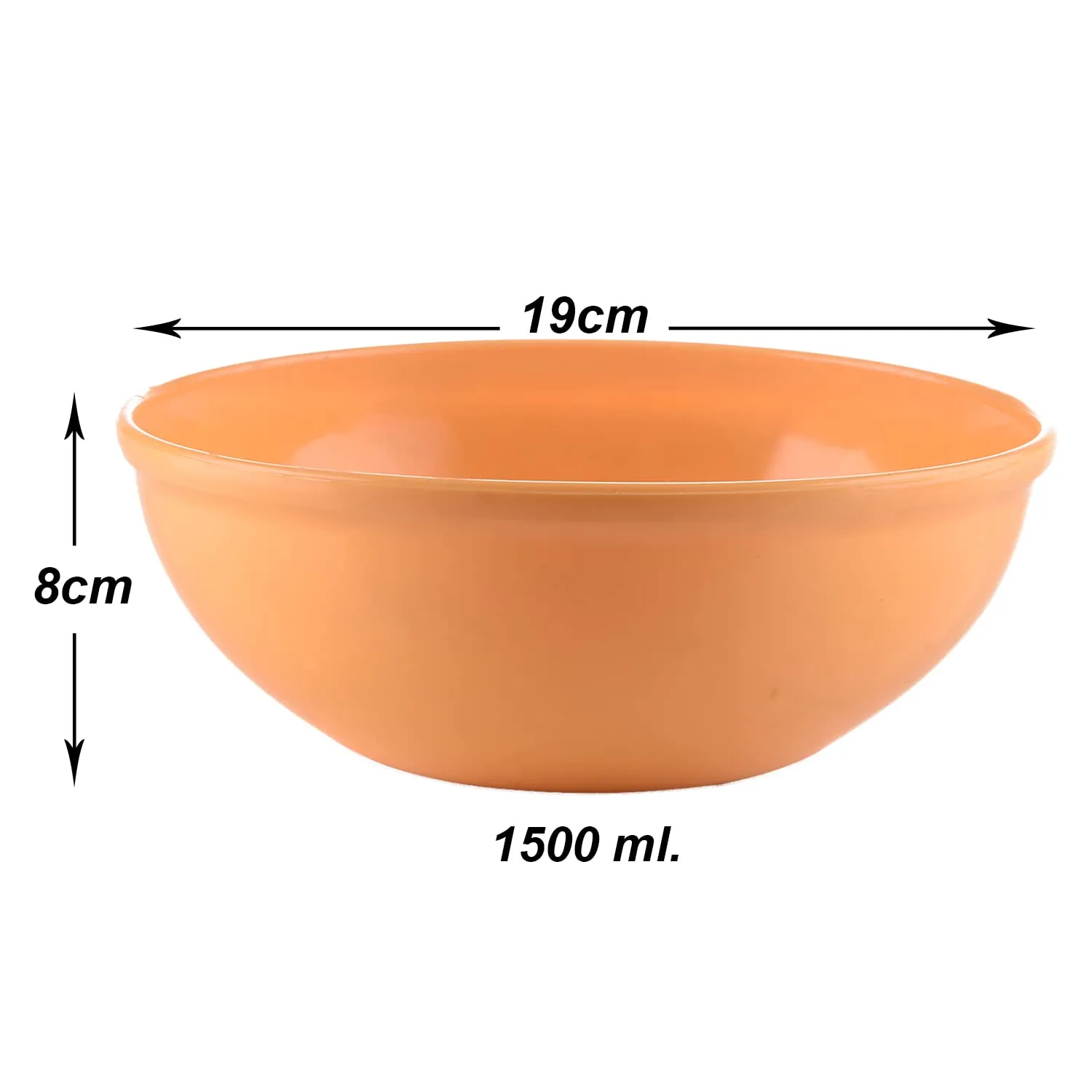 Heart Home Bowls|Plastic Dishwasher Safe Bowl|Multipurpose Serving Bowls|Bowls for Kitchen|Microwave Safe Bowls for Salad|Soup|Pasta|1500 ML|Pack of 6 (Yellow)