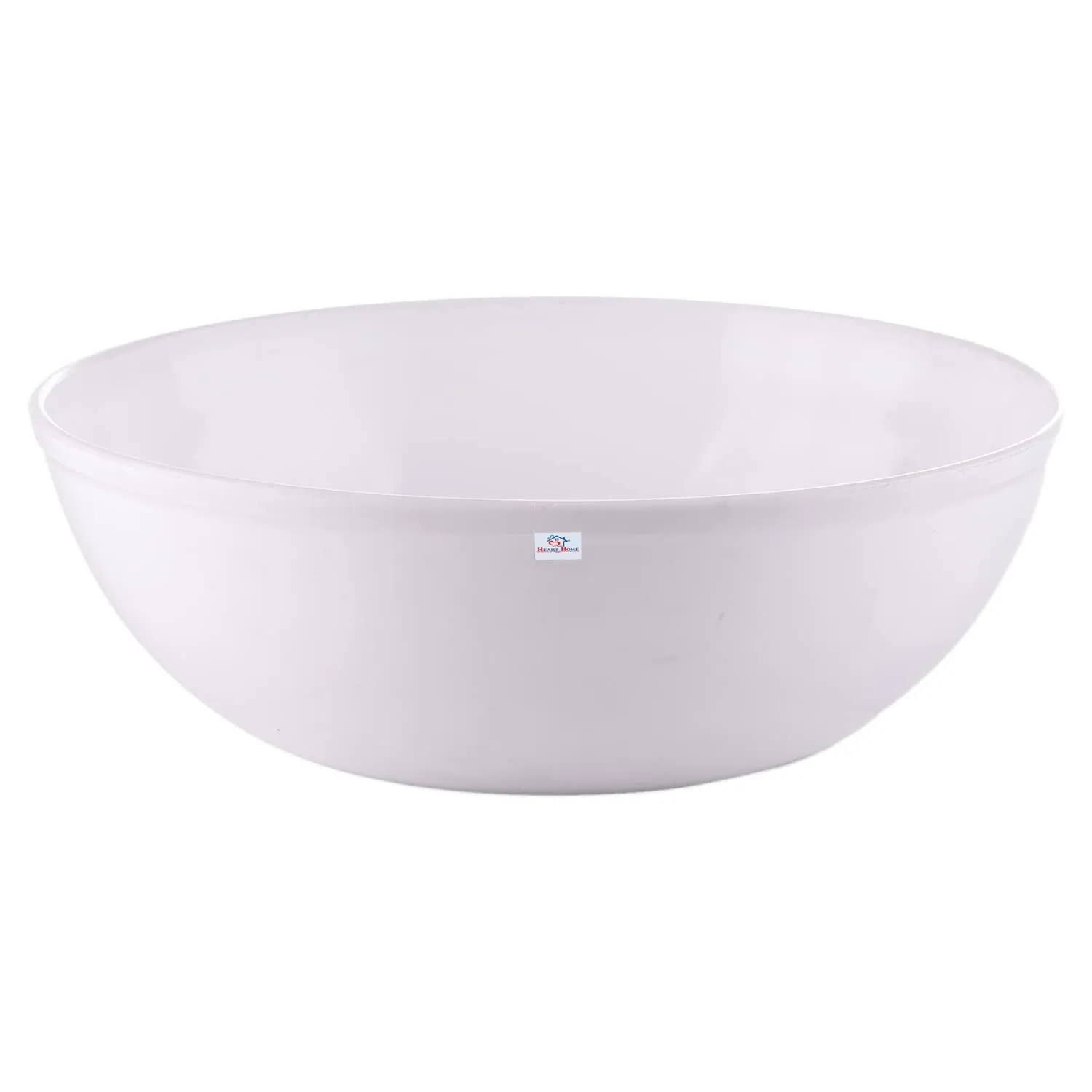 Heart Home Bowls|Plastic Dishwasher Safe Bowl|Multipurpose Serving Bowls|Bowls for Kitchen|Microwave Safe Bowls for Salad|Soup|Pasta|2000 ML|Pack of 6 (White)