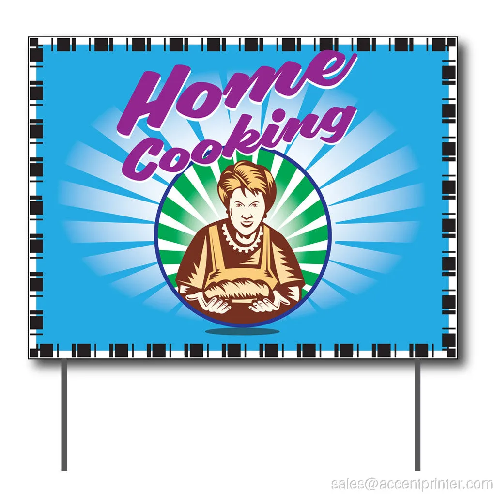 Home Cooking Curbside Sign, 24"w x 18"h, Full Color Double Sided