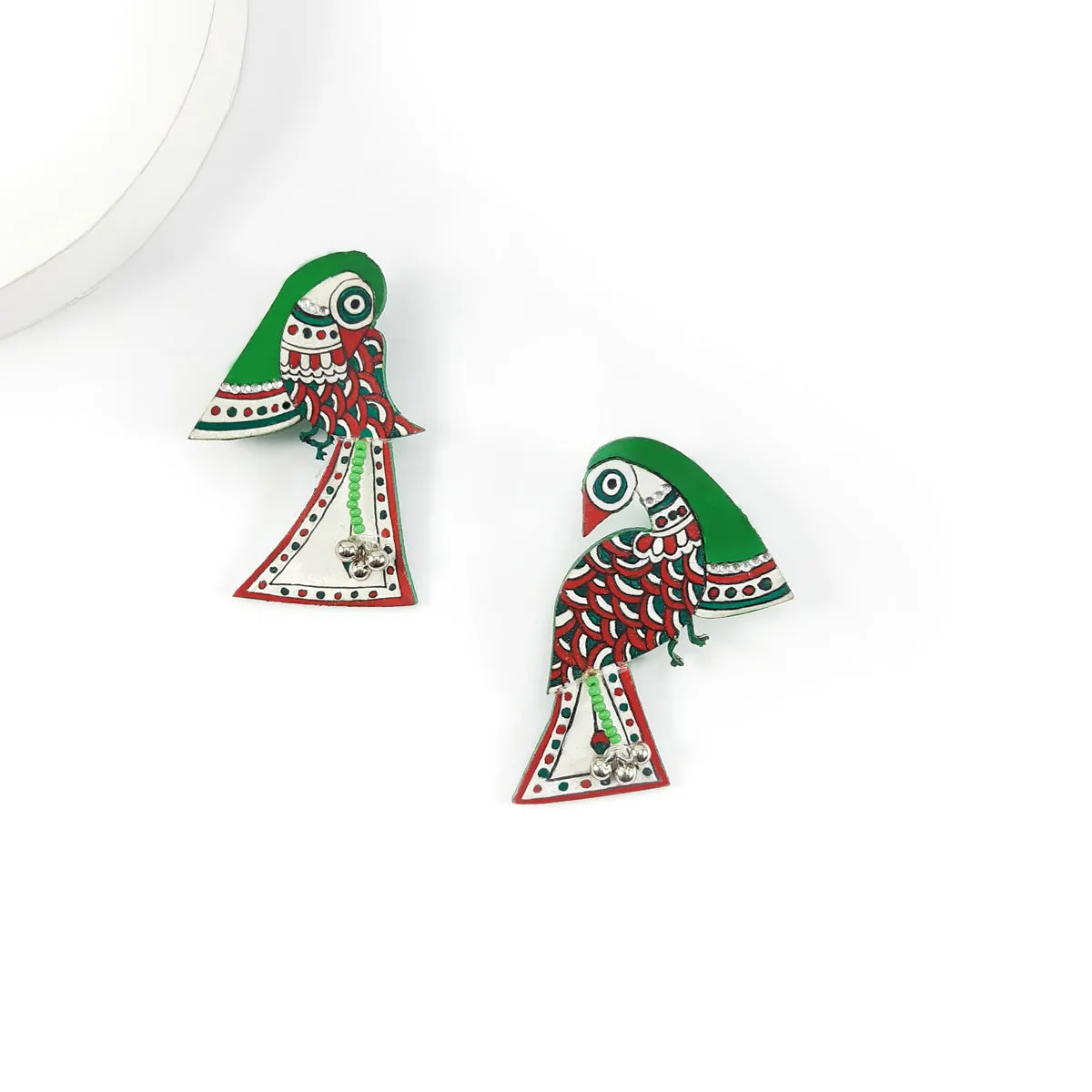 Hum Tum - Madhubani Handpainted Wooden Earrings