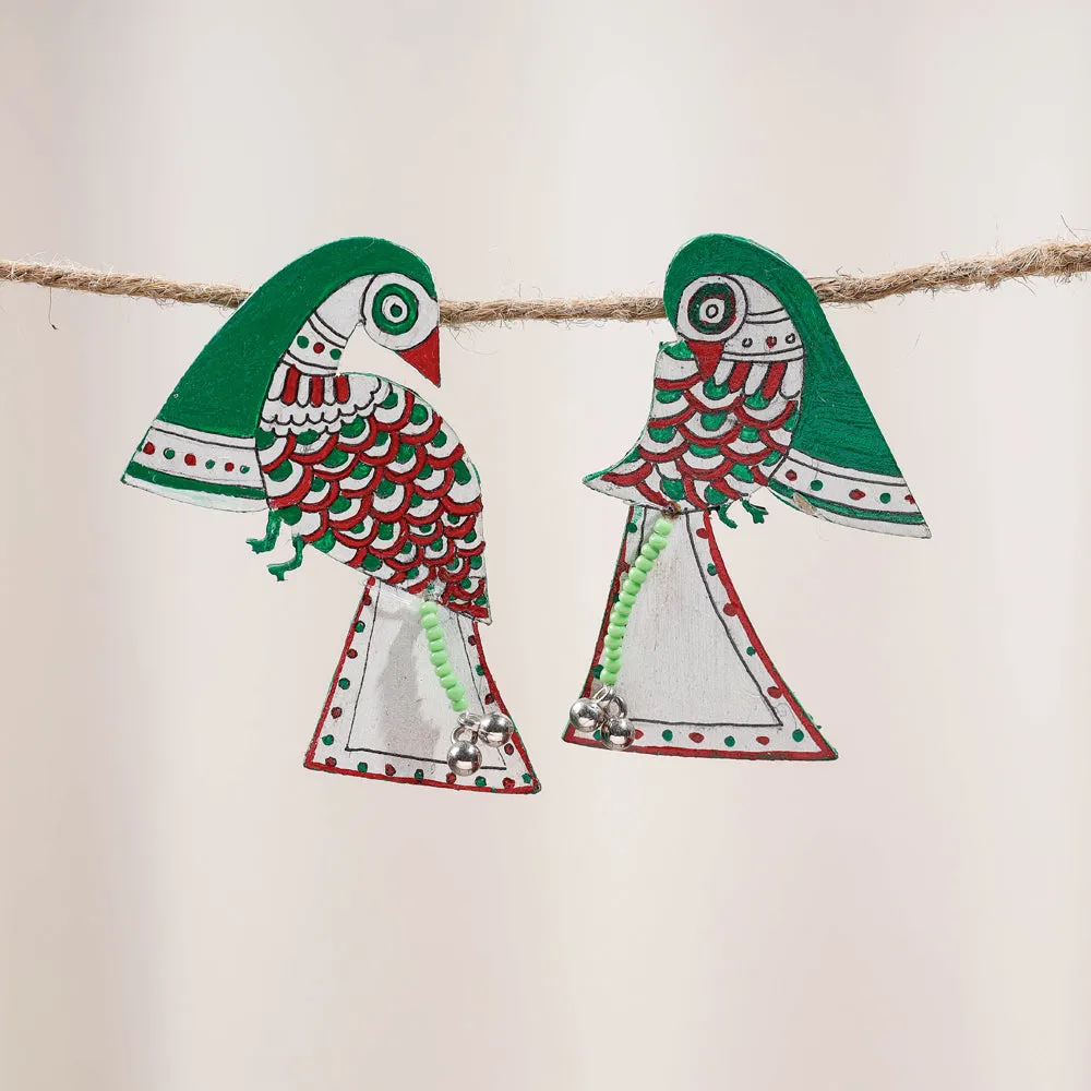 Hum Tum - Madhubani Handpainted Wooden Earrings