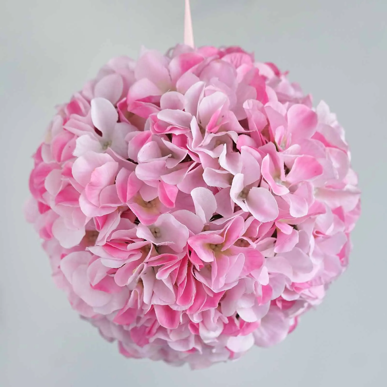 Hydrangea Kissing Ball Artificial Silk Flowers - Pink - 4 pack