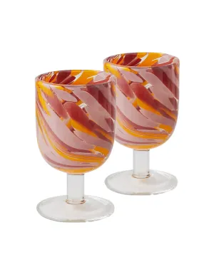 Kip & Co Desert Flower Swirl Cocktail Glass 2P Set