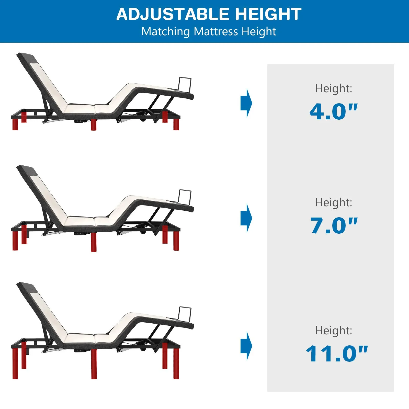 Komfott Adjustable Bed Base with Wireless Remote (Twin-XL) / (Queen)