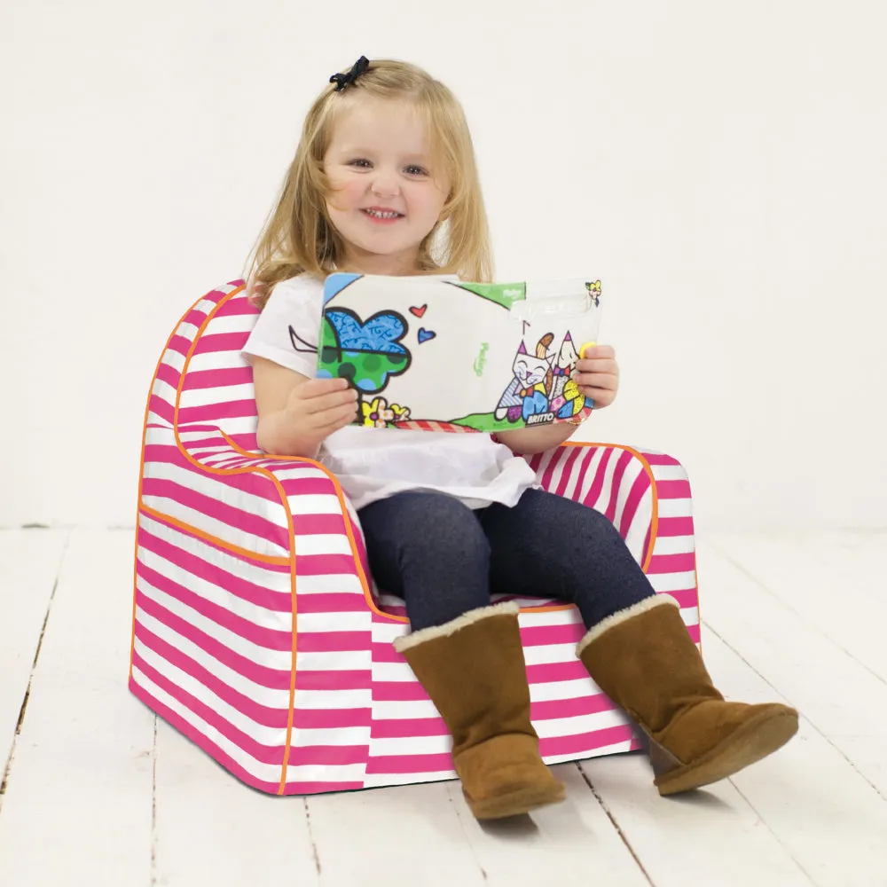 Little Reader Chair - Stripes Pink