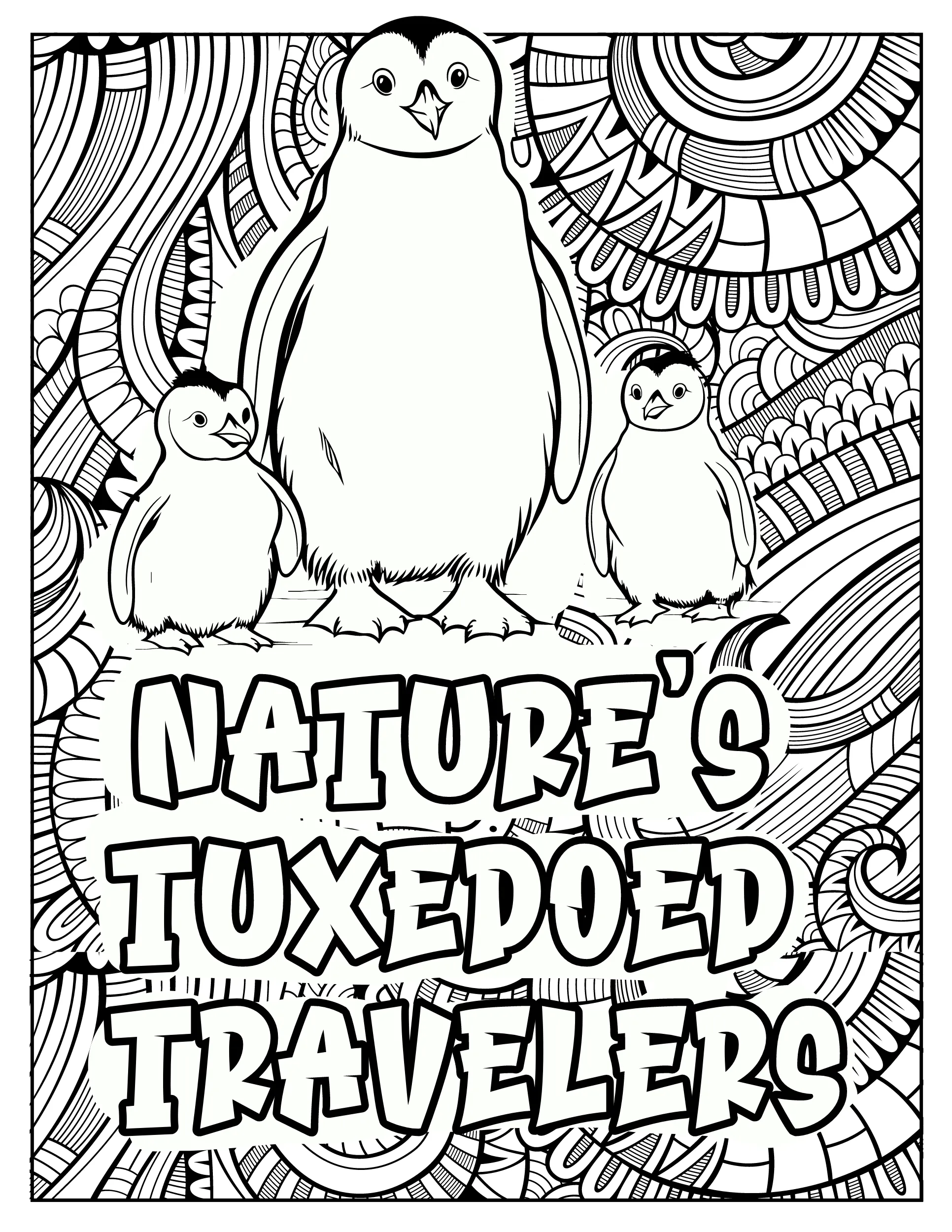 Love Penguins: A Delightful (Digital) Printable Coloring Book for All Ages