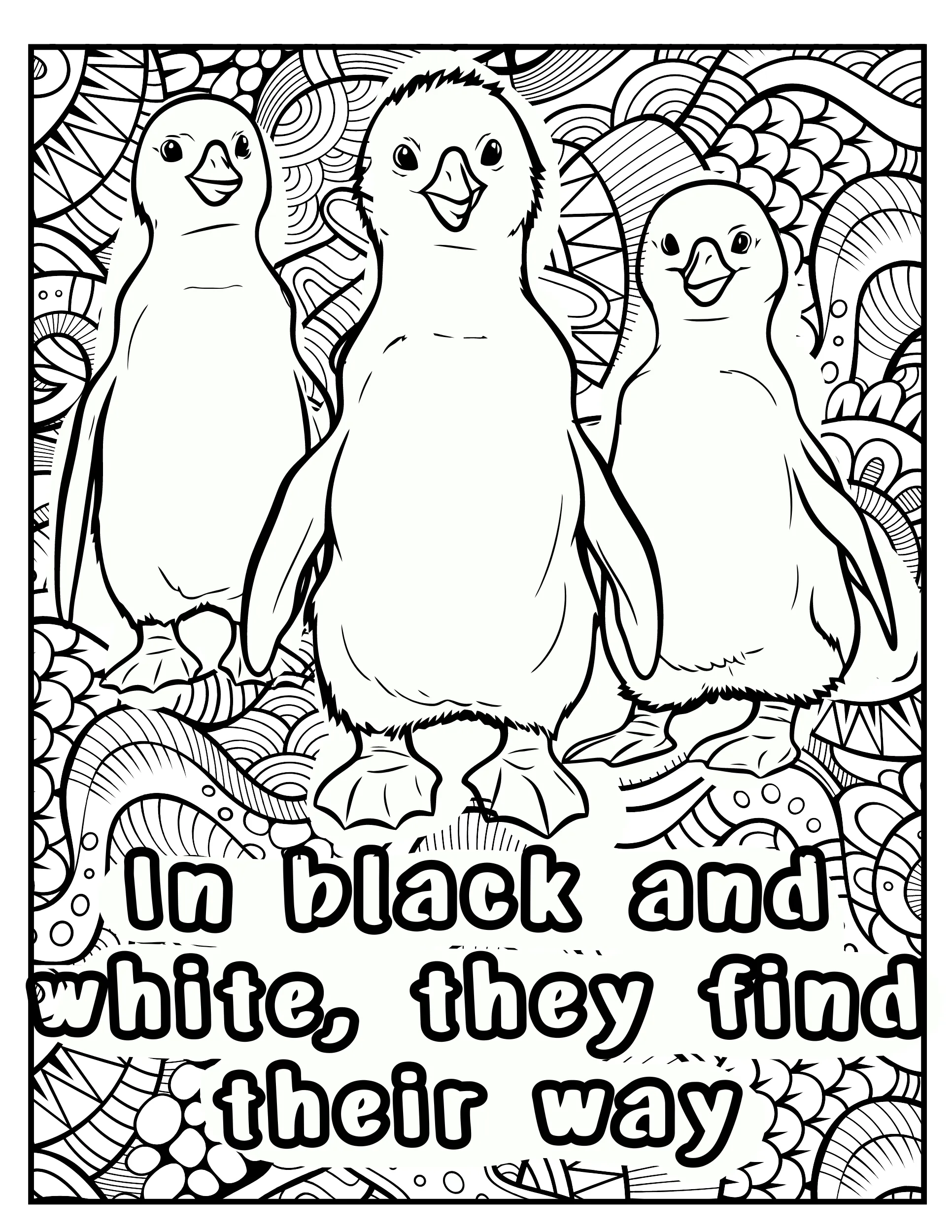 Love Penguins: A Delightful (Digital) Printable Coloring Book for All Ages