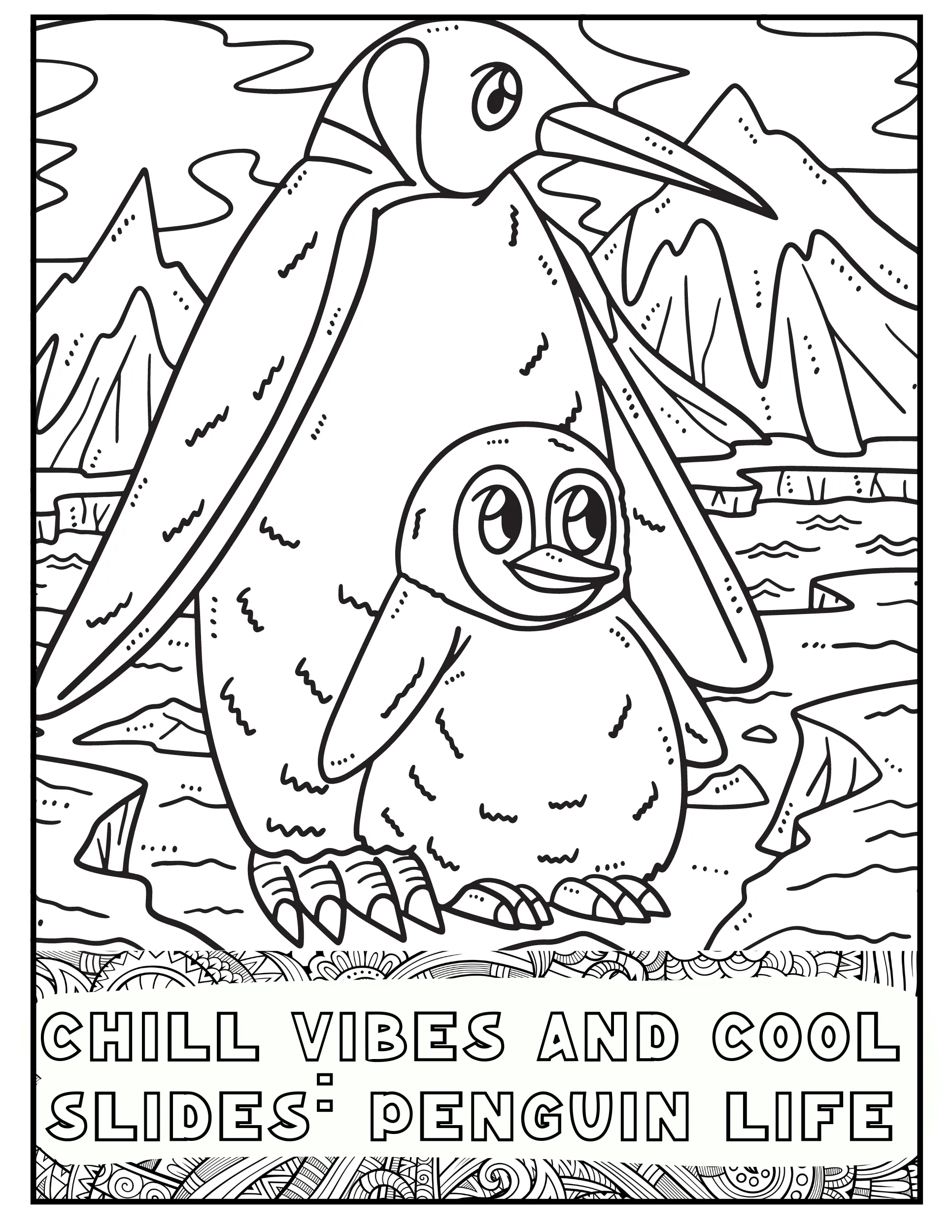 Love Penguins: A Delightful (Digital) Printable Coloring Book for All Ages