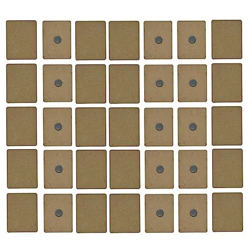 Maitri™ Set of 50 (2.5 Inch) Rectangle Shape Plain MDF Shaped Magnets with Magnets Already Fixed to It | It is Suitable for All Type of Craft and Painting Activities