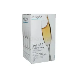 Mikasa Julie 8oz Flute Glasses 4 Pack