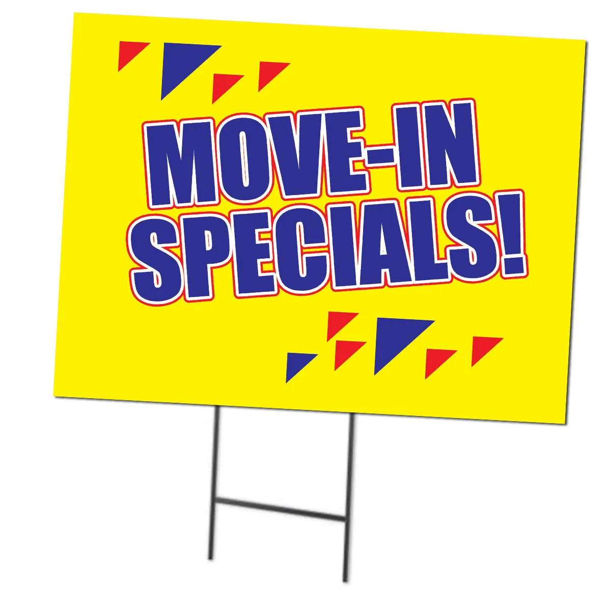 Move-In Specials | Double Sided Sign with Metal Ground Stakes; 24"w x 18"h