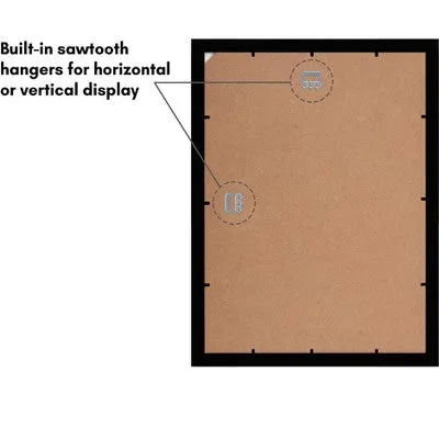 Open Box - Americanflat 12x16 Inches Picture Frame with 8x12 Mat - Composite Wood with Glass Cover - Black