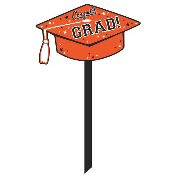 Orange Congrats Grad Yard Sign