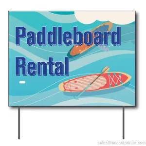 Paddleboard Rental Curbside Sign, 24"w x 18"h, Full Color Double Sided