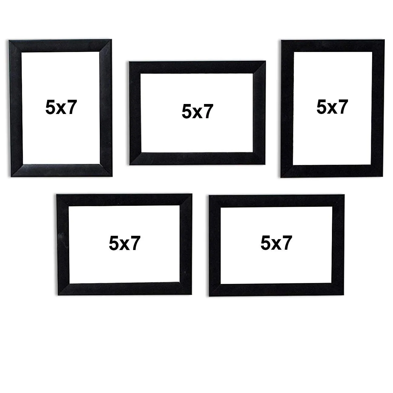 Painting Mantra Art Street Happy Memory Set of 5 Individual Photo Frame/Wall Hanging for Home Décor - Black