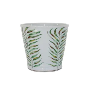 Palm Leaf Crackled Planter - 18cm