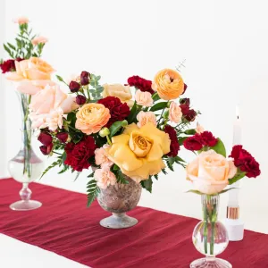 Peach and Burgundy Centerpiece Kit - Makes 7-8