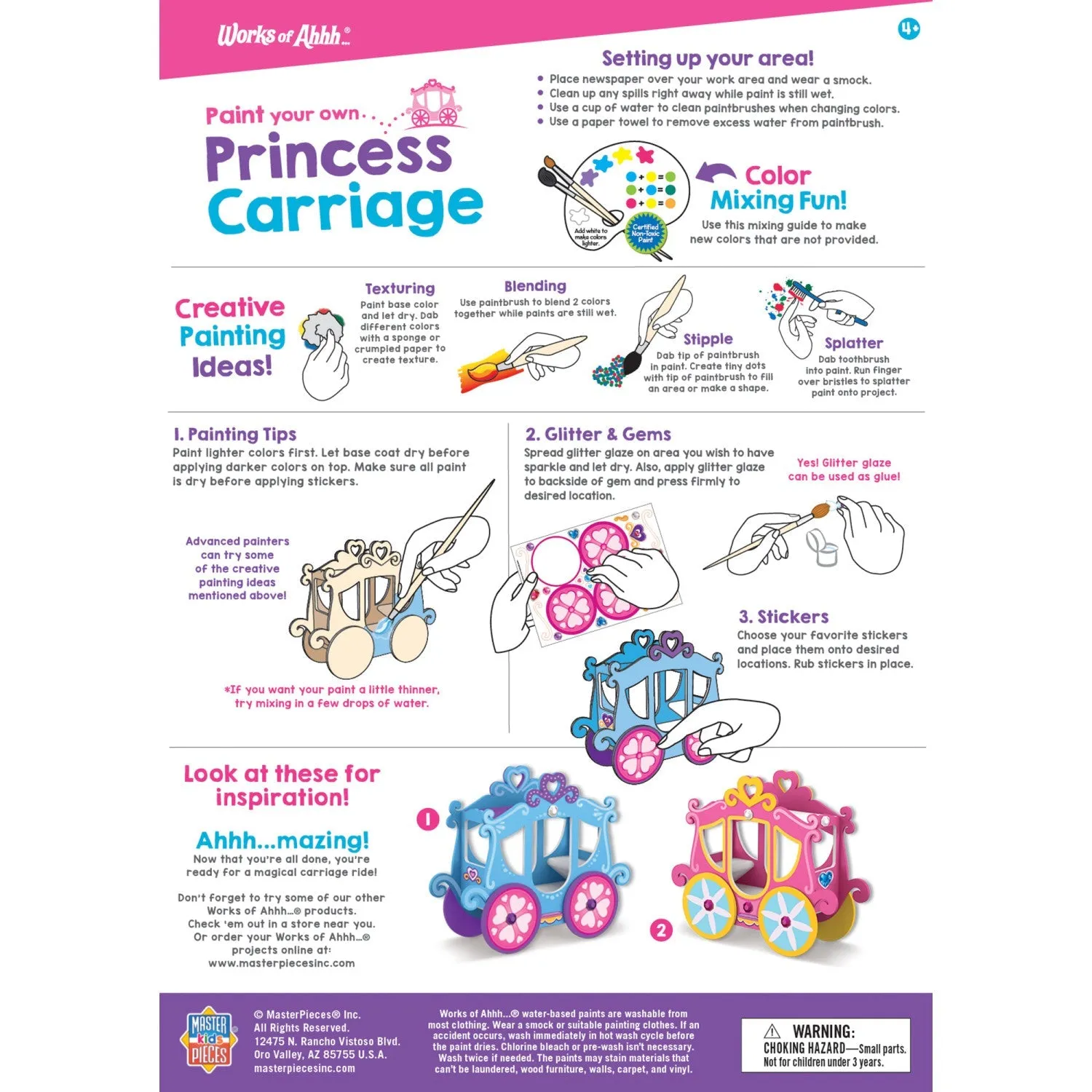 Princess Carriage Wood Craft & Paint Kit