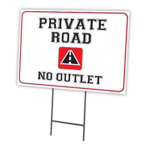 Private Road No Outlet Full Color Double Sided Sign