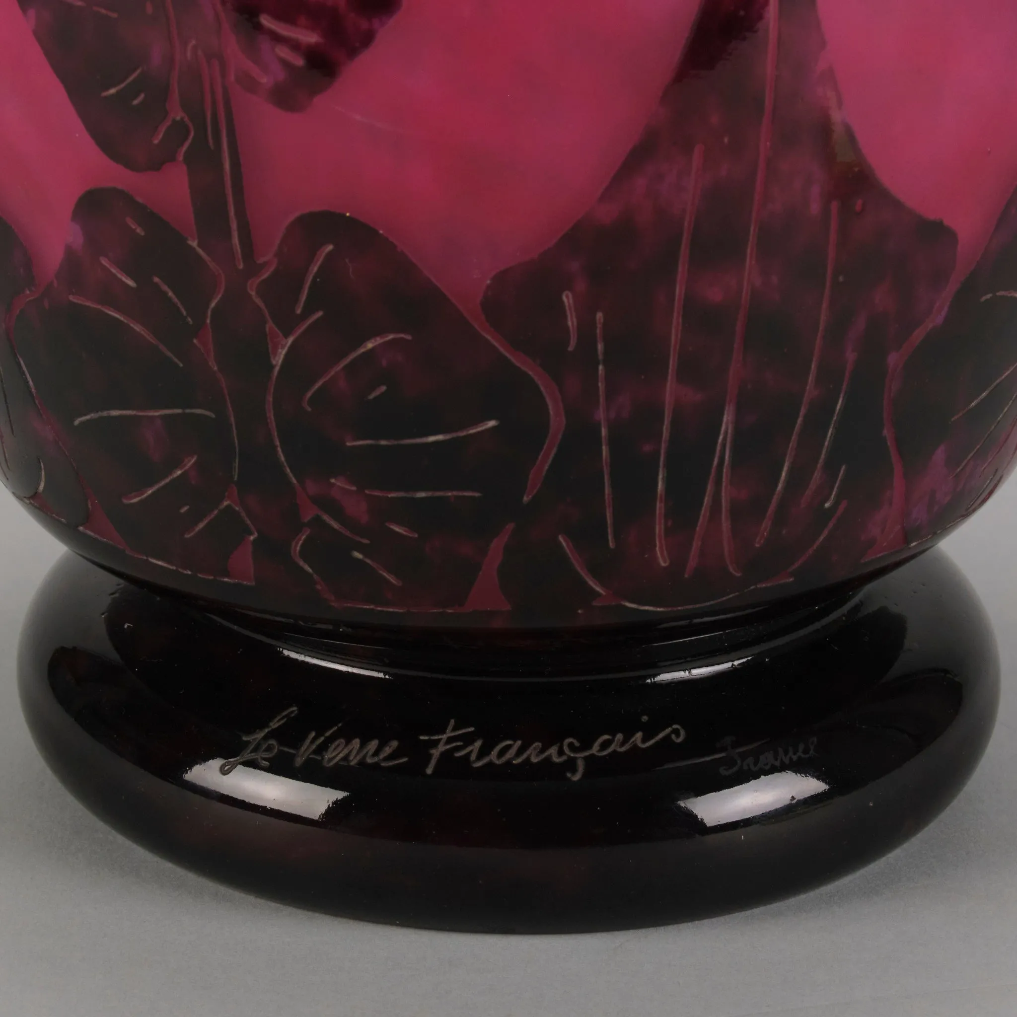 "Dahlia Vase" By Le Verre Français