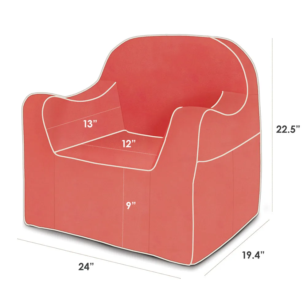 Reader Children's Chair - Coral with White Piping