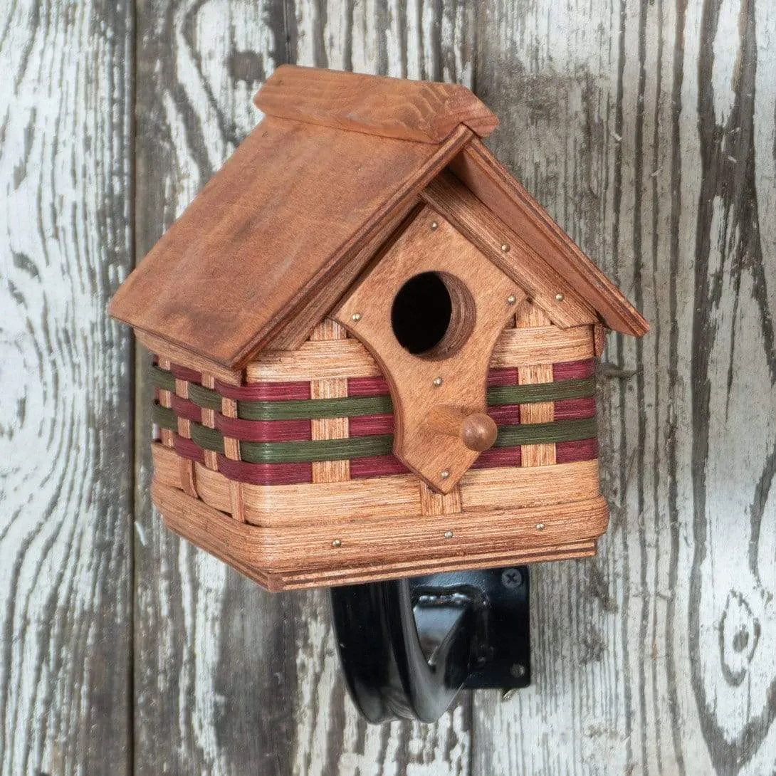 Rustic Bird House | Vintage Amish Woven Wooden Birdhouse