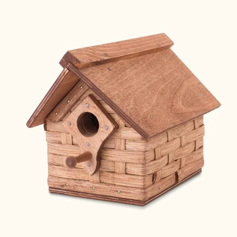 Rustic Bird House | Vintage Amish Woven Wooden Birdhouse