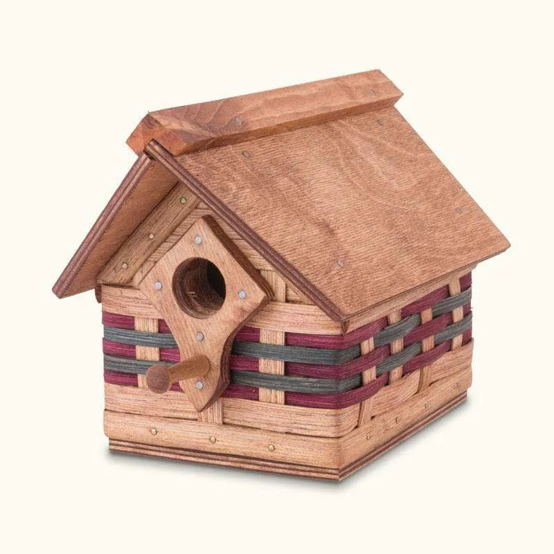 Rustic Bird House | Vintage Amish Woven Wooden Birdhouse