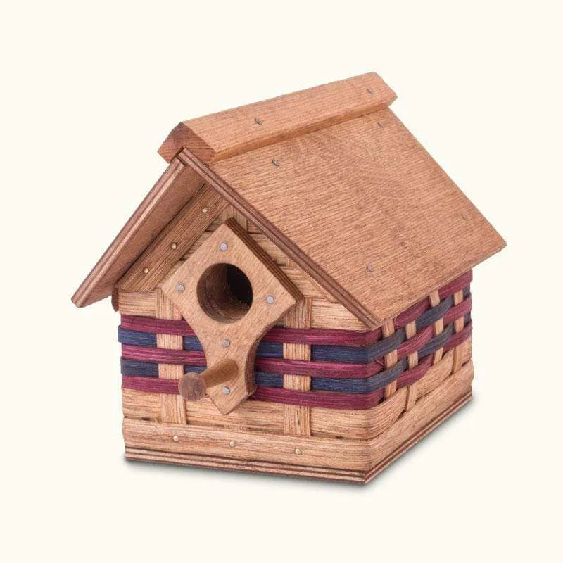 Rustic Bird House | Vintage Amish Woven Wooden Birdhouse