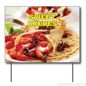 Sweet Crepes Curbside Sign, 24"w x 18"h, Full Color Double Sided