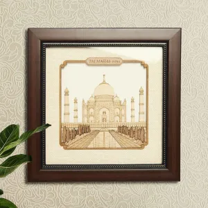 Taj Mahal Wood Art Frame 8 in x 8 in