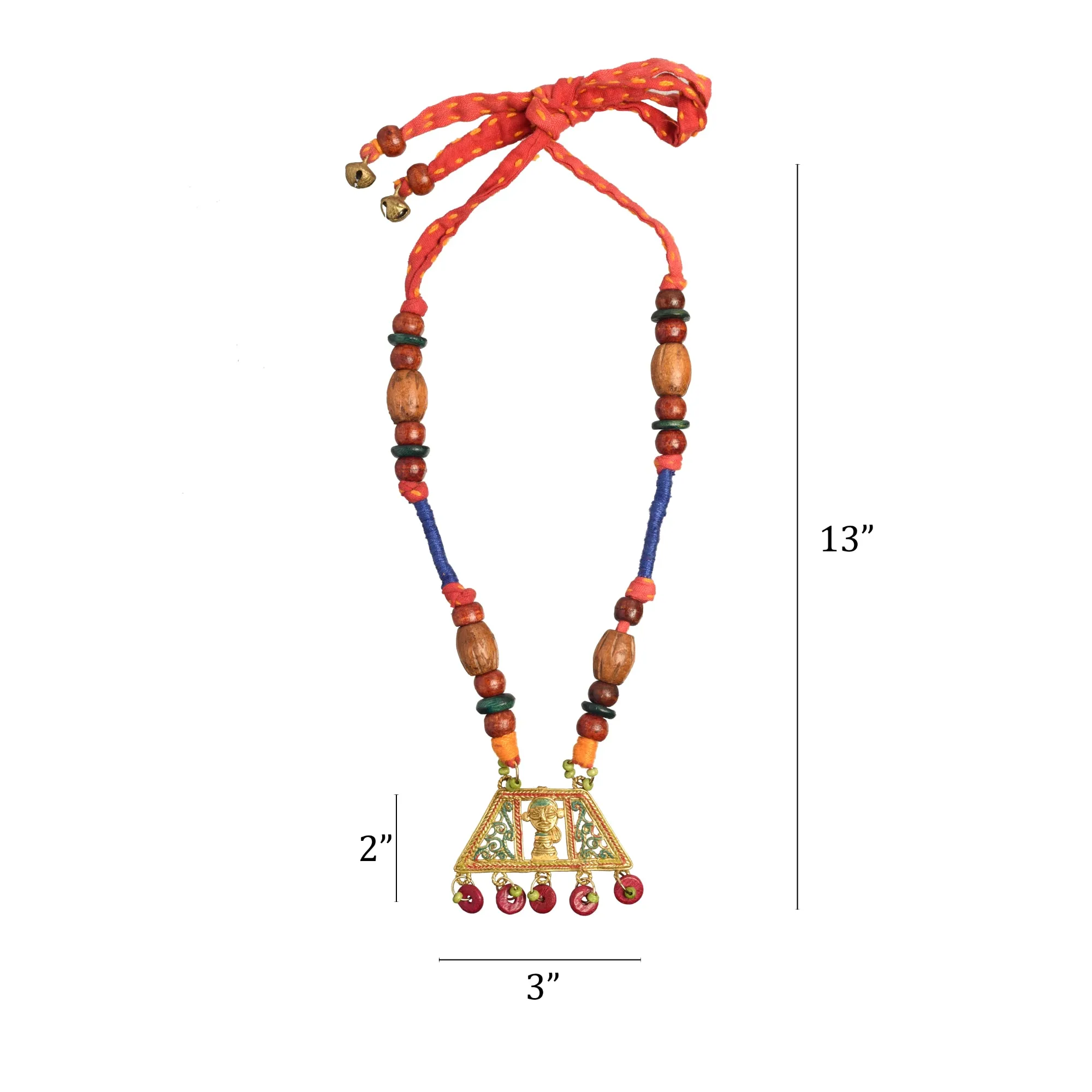 The Empress House Handcrafted Tribal Dokra Necklace in Prussian Blue