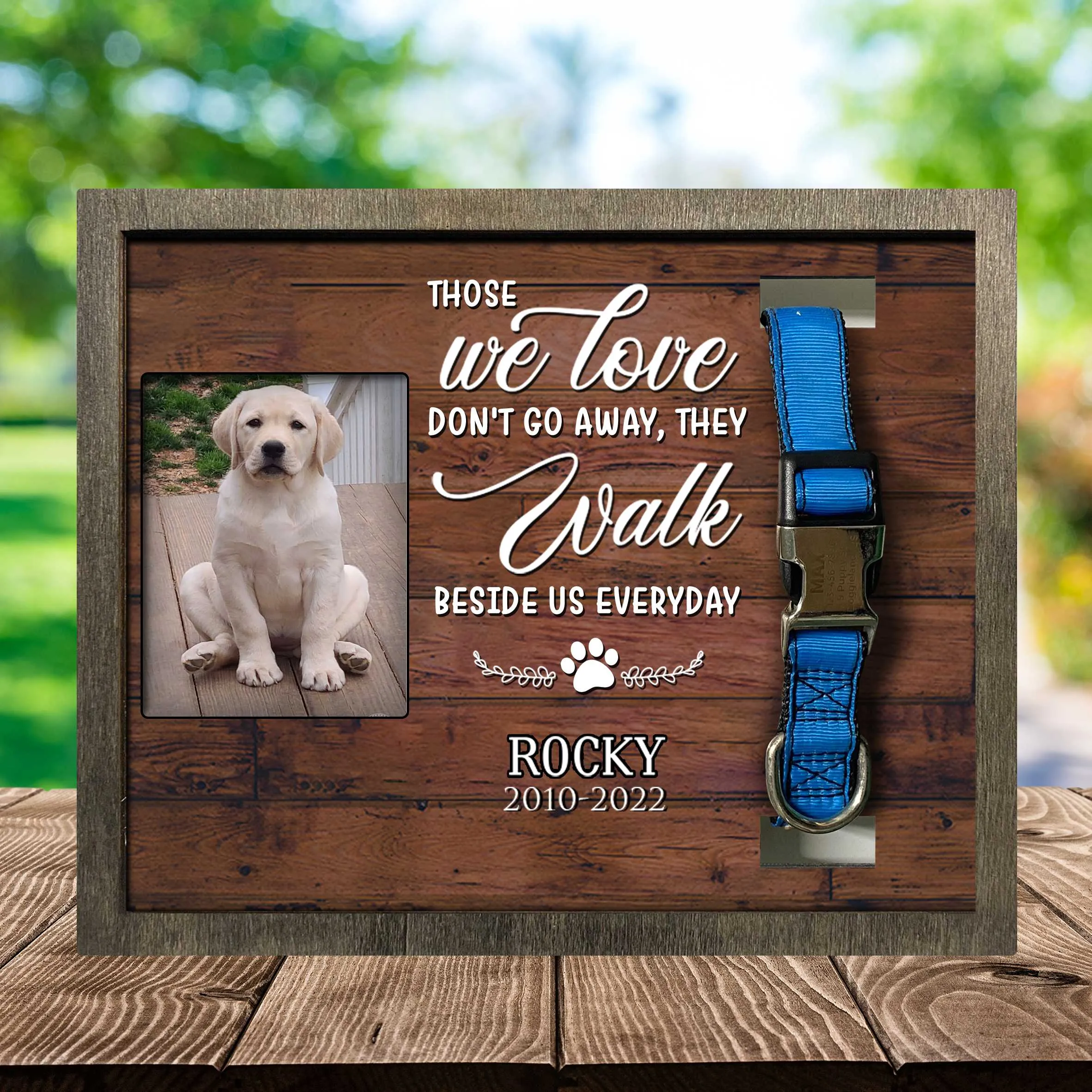 They Walk Beside Us Every Day, Pet Memorial Picture Frame, Memorial Plaques Personalized