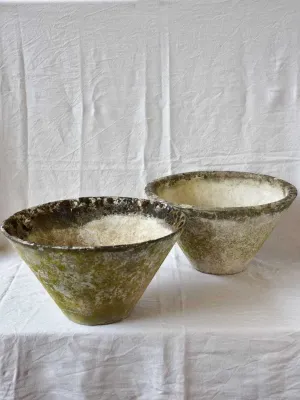 Two mid century tapered garden planters 21¾"