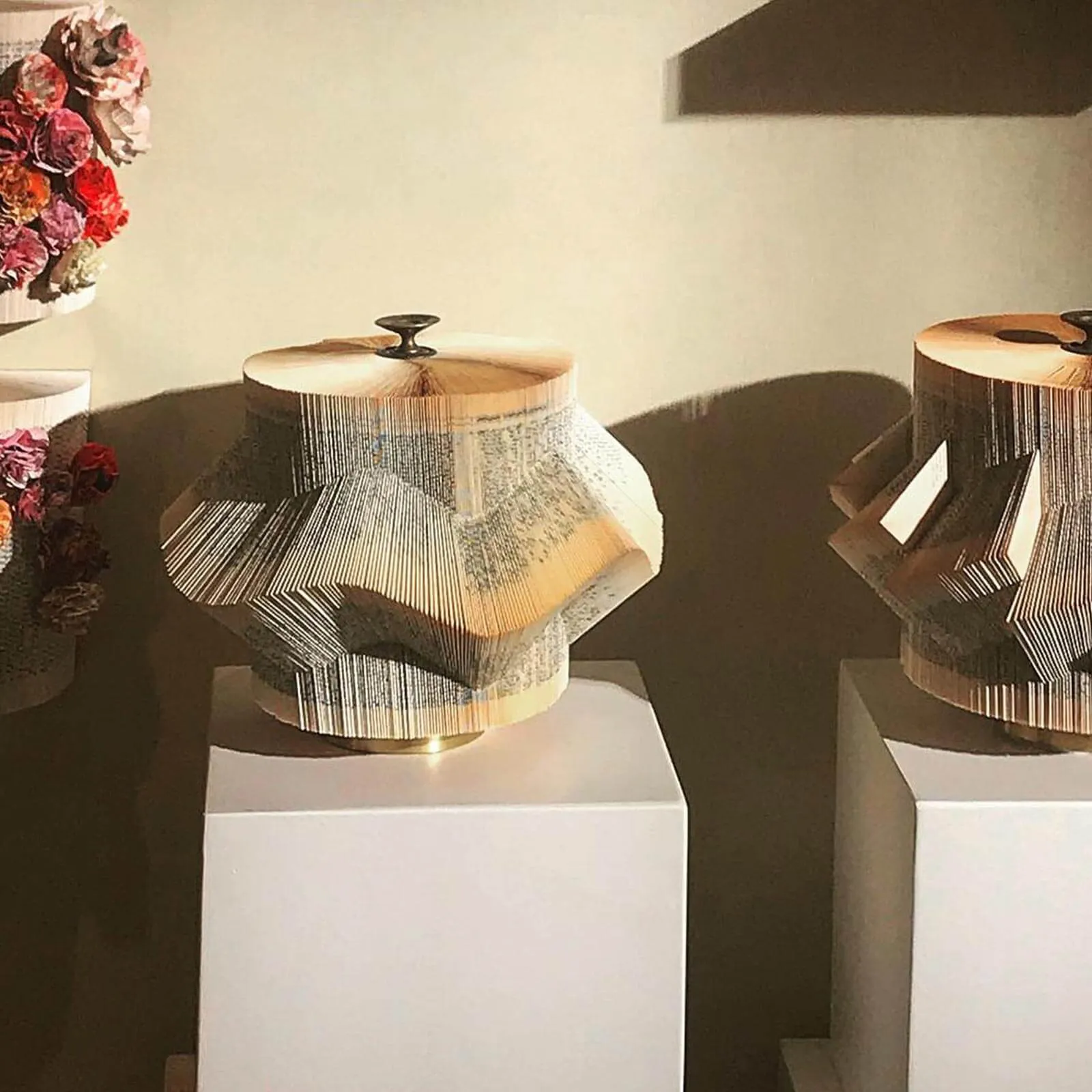 Wave Large - Paper sculpture made out of old folded books