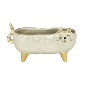 White Cat Planter