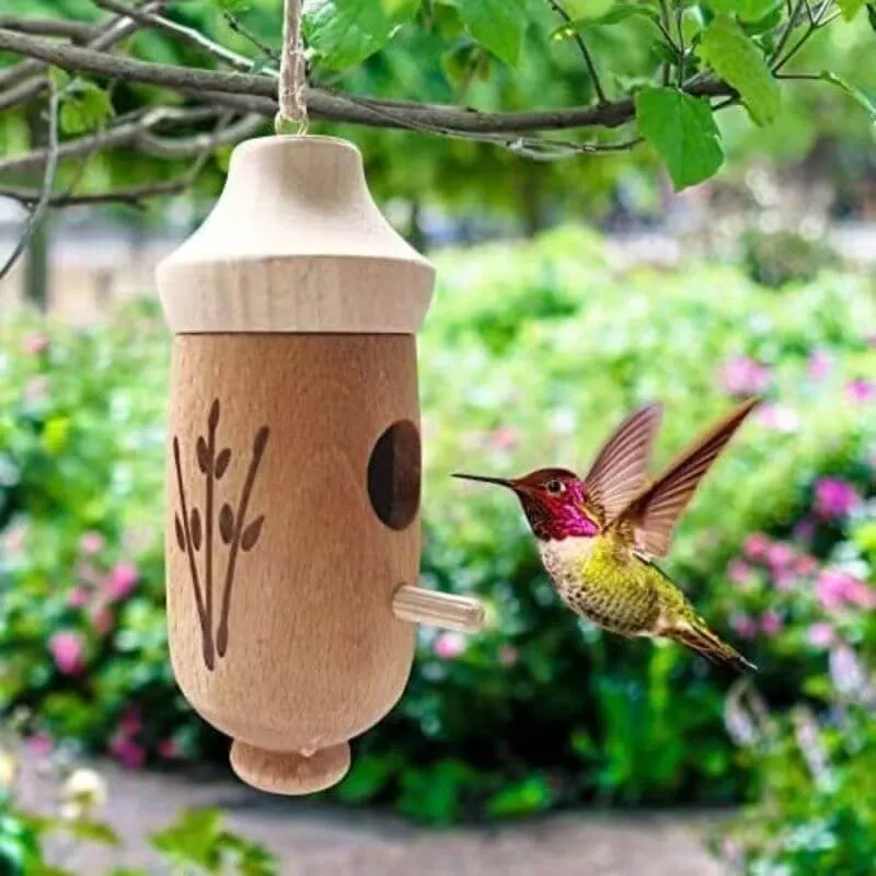 Wooden Hummingbird House - Gift for Nature Lovers