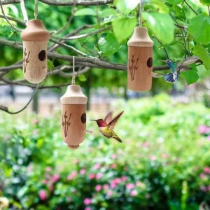 Wooden Hummingbird House - Gift for Nature Lovers