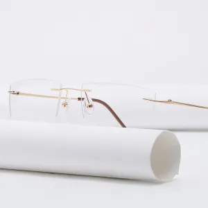 Zirosat 522 Unisex Eyeglasses Memory Titanium Rimless