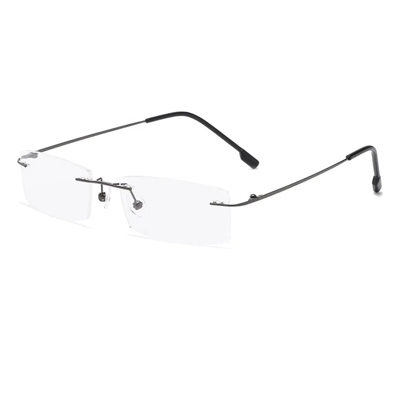 Zirosat 522 Unisex Eyeglasses Memory Titanium Rimless