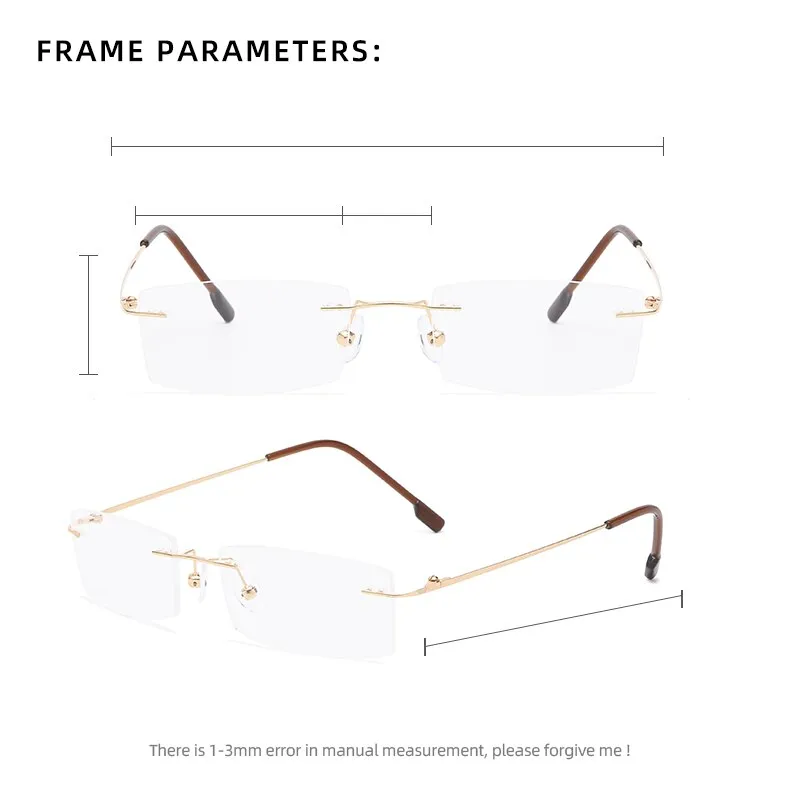 Zirosat 522 Unisex Eyeglasses Memory Titanium Rimless