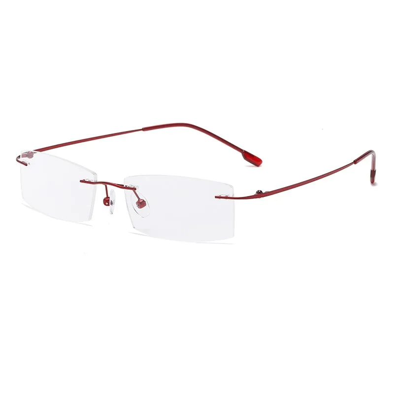 Zirosat 522 Unisex Eyeglasses Memory Titanium Rimless